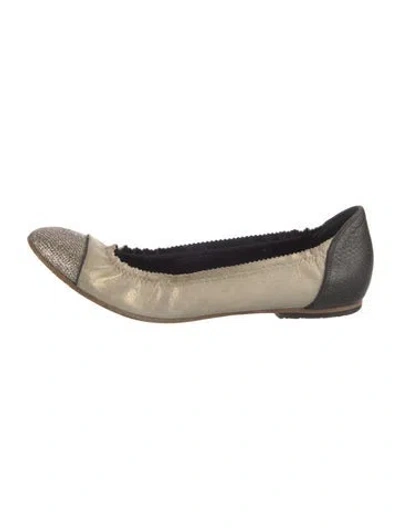 Pre-owned Brunello Cucinelli Leather Colorblock Pattern Ballet Flats