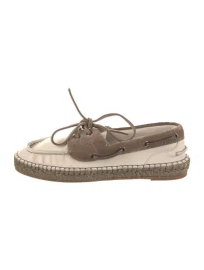 Pre-owned Brunello Cucinelli Leather Colorblock Pattern Espadrilles In Neutral