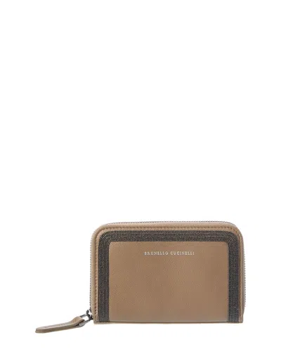 Brunello Cucinelli Leather Continental Wallet In Multi