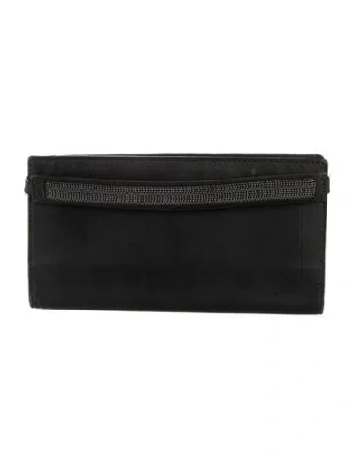 Pre-owned Brunello Cucinelli Leather Continental Wallet In Gray