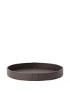 Brunello Cucinelli Leather-covered Round Tray (35 Cm) In Brown