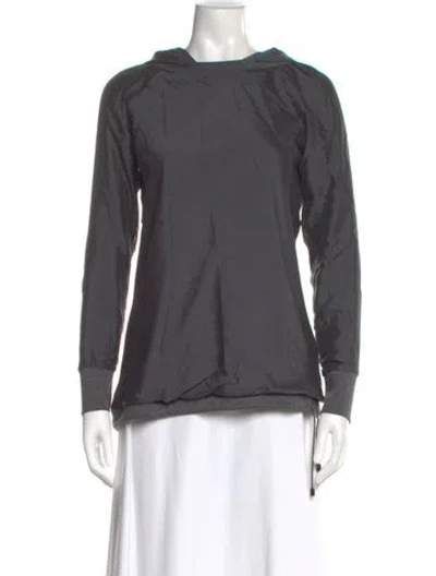 Pre-owned Brunello Cucinelli Leather Crew Neck Sweater In Gray