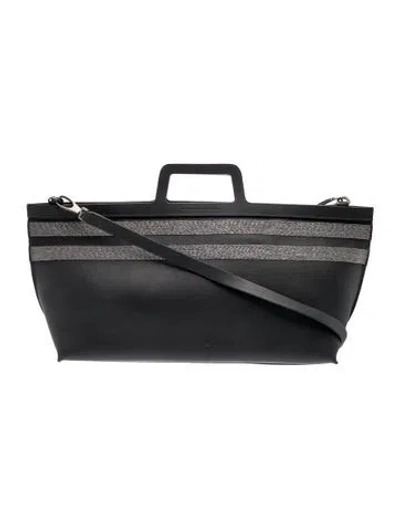 Pre-owned Brunello Cucinelli Leather Crossbody Bag In Black