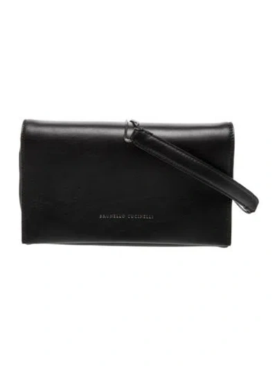 Pre-owned Brunello Cucinelli Leather Crossbody Bag In Black