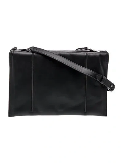 Pre-owned Brunello Cucinelli Leather Crossbody Bag In Black