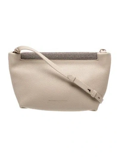 Pre-owned Brunello Cucinelli Leather Crossbody Bag In Neutral