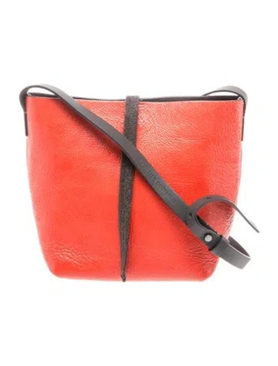 Pre-owned Brunello Cucinelli Leather Crossbody Bag W/ Tags In Red