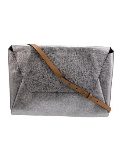 Pre-owned Brunello Cucinelli Leather Crossbody Bag W/ Tags In Silver