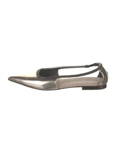 Pre-owned Brunello Cucinelli Leather Crystal Embellishments Flats