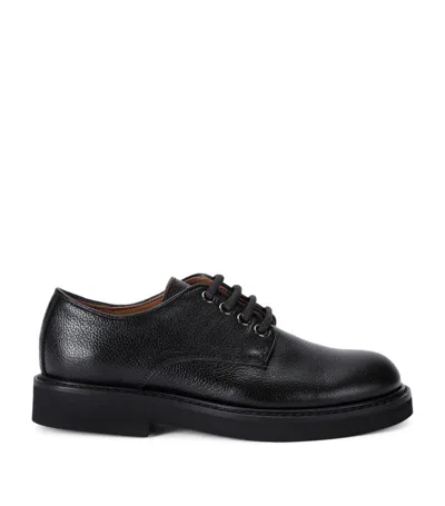Brunello Cucinelli Kids' Leather Derby Shoes In Black