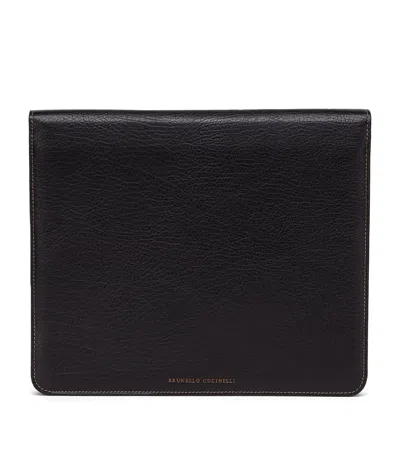 Brunello Cucinelli Leather Document Holder In Black