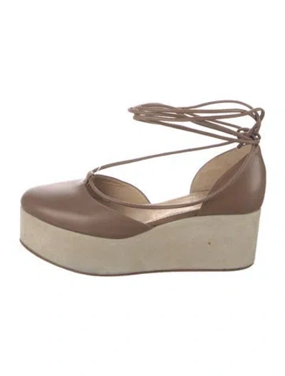 Pre-owned Brunello Cucinelli Leather D'orsay Pumps In Brown