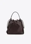 Brunello Cucinelli Women Mellow Bucket Leather Handbag With Monili Detail In Multi