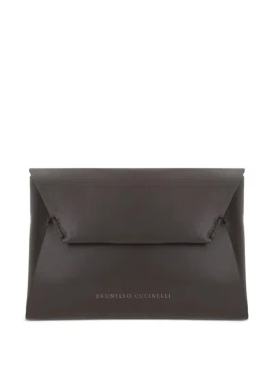 BRUNELLO CUCINELLI LEATHER DUO CLUTCH