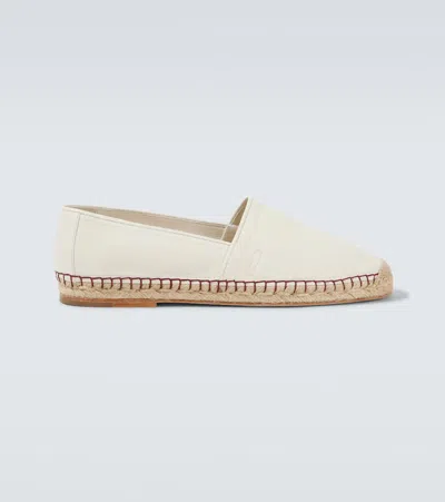 Brunello Cucinelli Leather Espadrilles In White