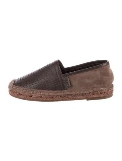 Pre-owned Brunello Cucinelli Leather Espadrilles In Brown