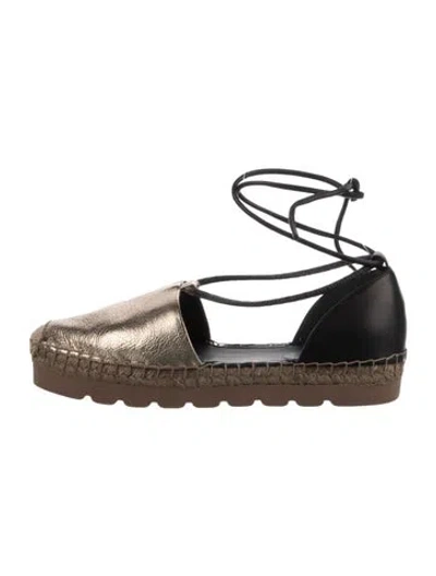 Pre-owned Brunello Cucinelli Leather Espadrilles In Silver