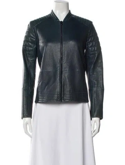 Pre-owned Brunello Cucinelli Leather Evening Jacket In Blue