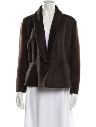 Pre-owned Brunello Cucinelli Leather Evening Jacket In Brown