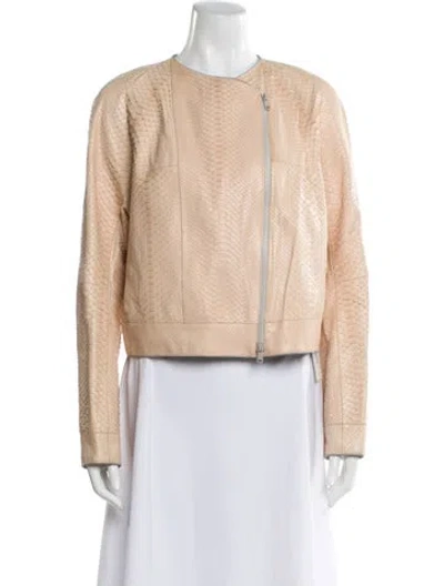 Pre-owned Brunello Cucinelli Leather Faux Fur Jacket In Neutral