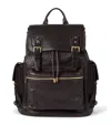 Brunello Cucinelli Leather Backpack Adjustable Straps In Brown