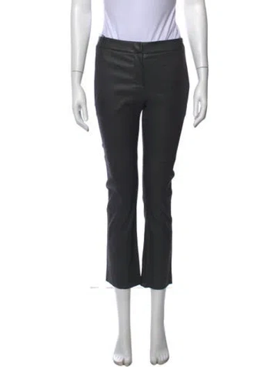 Pre-owned Brunello Cucinelli Leather Flared Pants In Gray