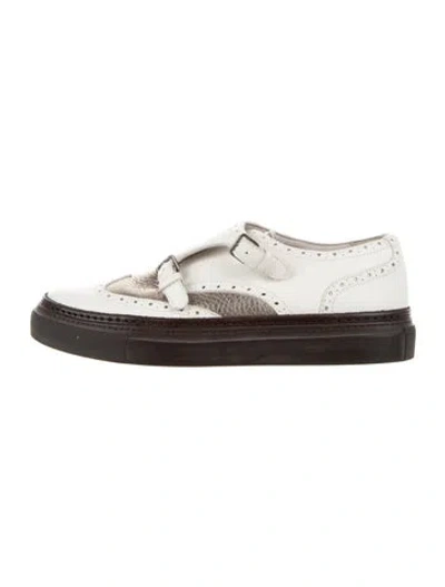 Pre-owned Brunello Cucinelli Leather Flats In White