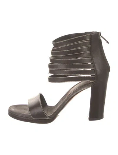 Pre-owned Brunello Cucinelli Leather Gladiator Sandals In Brown