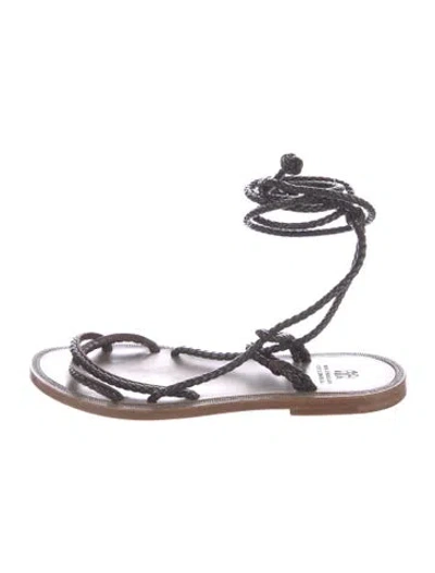 Pre-owned Brunello Cucinelli Leather Gladiator Sandals In Brown