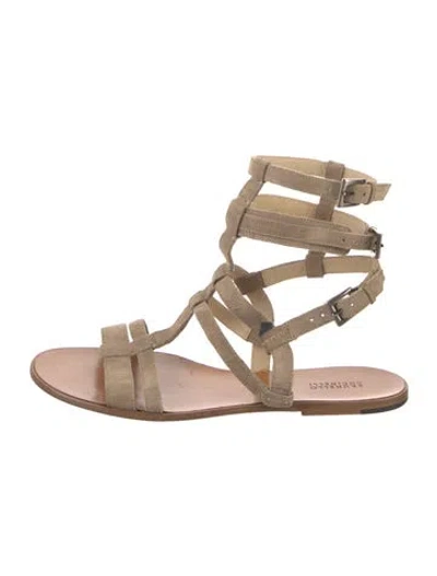 Pre-owned Brunello Cucinelli Leather Gladiator Sandals In Neutral