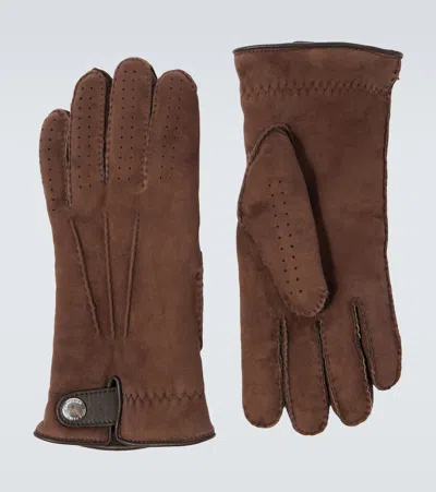 Brunello Cucinelli Leather Gloves In Brown