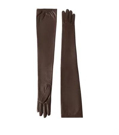 Brunello Cucinelli Leather Gloves In Brown