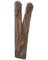 Brunello Cucinelli Leather Gloves In Gold