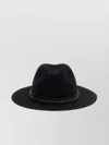 Brunello Cucinelli Leather Hat Featuring Jewel Embellishment In Black