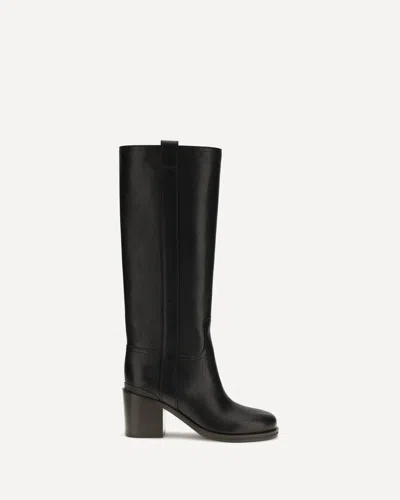 Brunello Cucinelli Leather High Boots With Monile In Black