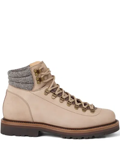 BRUNELLO CUCINELLI LEATHER HIKING BOOTS
