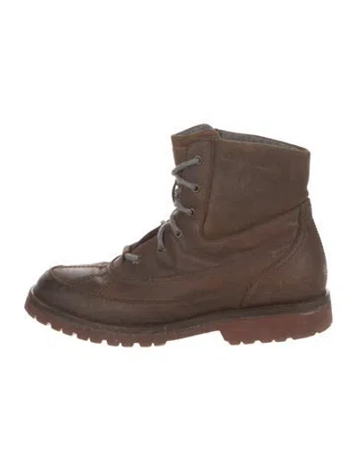 Pre-owned Brunello Cucinelli Leather Hiking Boots In Brown