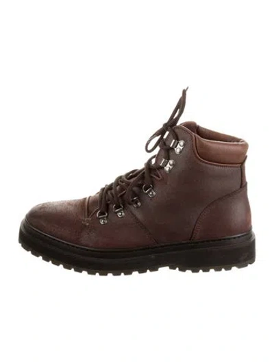 Pre-owned Brunello Cucinelli Leather Hiking Boots In Brown