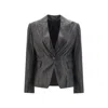 Brunello Cucinelli Black One-breasted Jacket In Leather Woman
