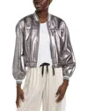 Brunello Cucinelli Woman Jacket Silver Size 14 Leather