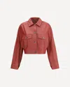 Brunello Cucinelli Cropped Leather Jacket With Patch Pockets