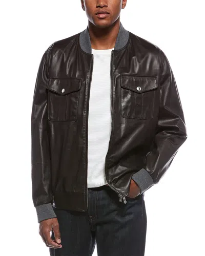 Brunello Cucinelli Leather Jacket In Black