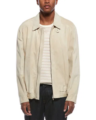 Brunello Cucinelli Leather Jacket In Neutral