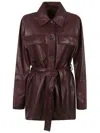 Brunello Cucinelli Leather Jacket In Brown