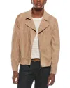 Brunello Cucinelli Suede Biker Jacket In Neutral