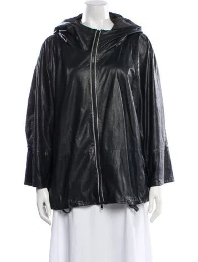 Pre-owned Brunello Cucinelli Leather Jacket In Black