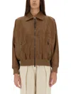Brunello Cucinelli Long Sleeved Zipped Jacket For Women In Brown