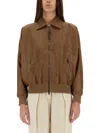 Brunello Cucinelli Long Sleeved Zipped Jacket For Women In Brown