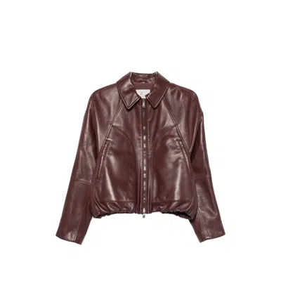 Brunello Cucinelli Leather Jacket In Brown