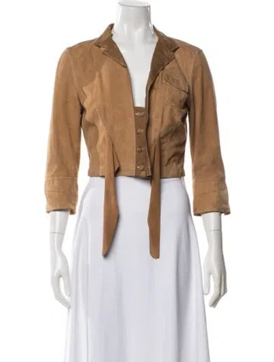 Pre-owned Brunello Cucinelli Leather Jacket In Brown